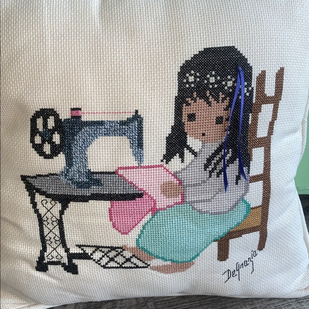 Cross Stitch Throw Pillow